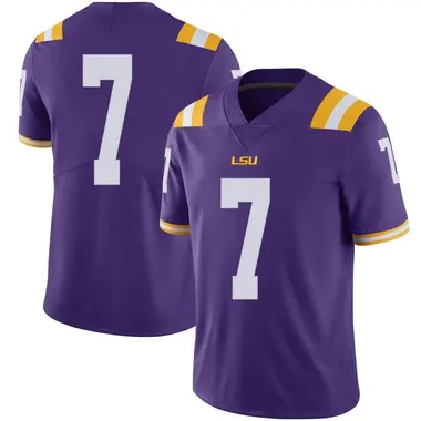 BreakingT LSU Tigers Derek Stingley Jr. #7 Purple T-Shirt